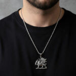 Legacy Pendant with Frameless Lion & Sun Symbol in Black - Image 2