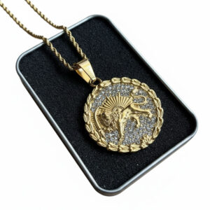 Luxury Golden Shir o Khorshid Necklace – Round Gemstone