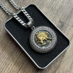Luxury Lion & Sun Necklace – Silver & Gold from Persian Jewelry - Image 3