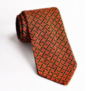 Makran Sun Red & Black Balochi Embroidered Tie Needlework