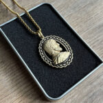Oval Coin-Style Cyrus the Great Necklace with Decorative Frame - Image 3