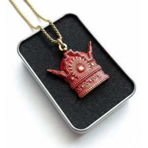 Red Pahlavi Crown Necklace – Persian Royal Symbolism