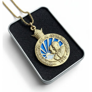 Round Pahlavi Father & Son Crown Necklace – Circular Pendant