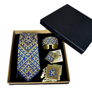 Royal Azure Blue & White Balochi Luxury Set Needlework Art