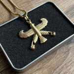 Shahbaz Eagle Symbol Necklace in Black & Gold Finish - Image 6