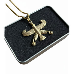 Shahbaz Eagle Necklace – Dual Tone Black Engraved & Golden