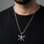 Shahbaz Eagle Symbol Necklace in Black & Gold Finish - Image 4