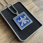 Square Hakhamaneshi Necklace – Blue Finish Persian Jewelry - Image 3