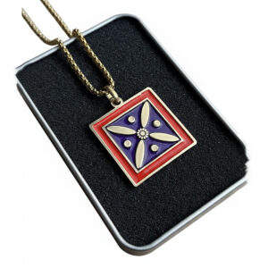 Two-Color Square Kaviani Flag Necklace, Luxury Pendant