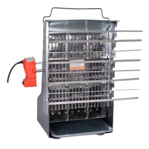 Vertical Gas Kebab & Chicken Grill — 9 Skewers, Smokeless