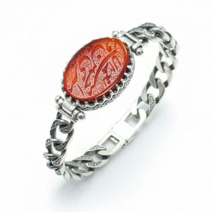 Bracelet with Yemeni Red Agate & “Amiri Hossein” Calligraphy