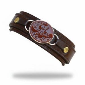 Leather-Red-Agate-Spiritual-Bracelet-with-Hand-Engraved-“Ya-Mahdi”-(3)