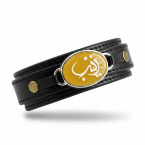 Yellow Agate Men’s Bracelet with “Zeynab” Engraving for Men