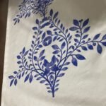 Blue Leaves Velvet Table Runner – Shamseh Negar Design 120×40 cm - Image 8