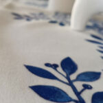 Blue Leaves Velvet Table Runner – Shamseh Negar Design 120×40 cm - Image 5