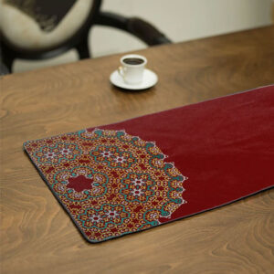 Classic Persian Tile Pattern Runner – Velvet Front & Satin Backing