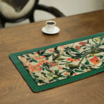 Gol‑o‑Morgh Velvet Table Runner – Persian Floral Art 120×40 cm
