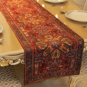 Heriz Geometric Velvet Table Runner – Carpet Design 135×35 cm