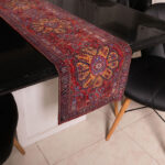Heriz Geometric Velvet Table Runner – Carpet Design 135×35 cm - Image 2