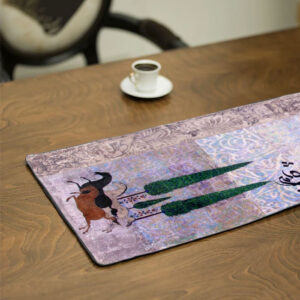 Khosrow Parviz Velvet Table Runner – Premium Persian Miniature Design