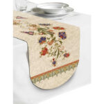 Oval Floral Velvet Table Runner – Elegant Design 120×40 cm