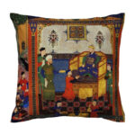 Persian King on Throne Cushion Cover – Premium Velvet Double Print