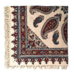 Persian Paisley Block‑Print Tablecloth – 100×100 cm, Handmade Cotton - Image 3