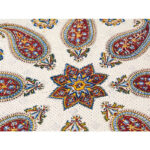 Persian Paisley Block‑Print Tablecloth – 100×100 cm, Handmade Cotton - Image 4