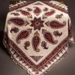 Persian Paisley Block‑Print Tablecloth – 100×100 cm, Handmade Cotton - Image 2