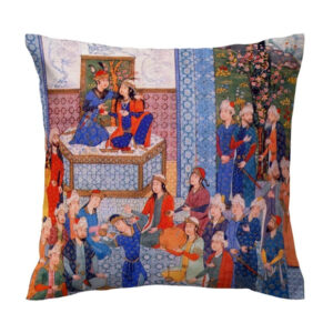 Persian Shahnameh Banquet Cushion Cover – Luxury Porsche Velvet 47×47