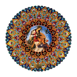 Persian Tile & Art Circular Tablecloth – Porsche Velvet, Multiple Sizes