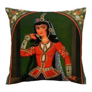 Persian Traditional Lady Cushion Cover – Premium Velvet Double‑Sided Print