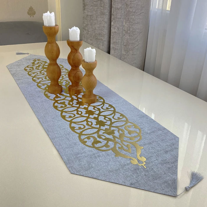 Roman‑Inspired Velvet Runner – Hexagonal Design, Four Color Options (3) Roman‑Inspired Velvet Runner – Hexagonal Design, Four Color Options