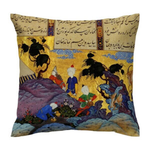 Shahnameh Narrative Art Cushion Cover – Elegant Persian Home Décor