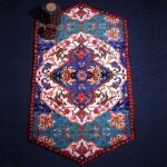Traditional Persian Carpet Table Runner – Velvet Front & Satin Back - Image 2