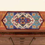 Traditional Persian Carpet Table Runner – Velvet Front & Satin Back
