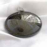 Hematite (Hadid) Medal Pendant – Four Quls Laser Engraved | Certified - Image 3