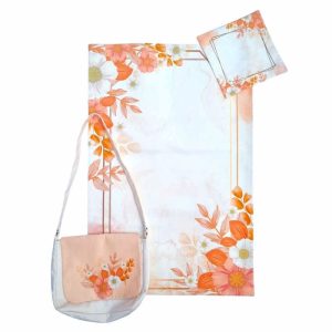 Autumn Leaves Velvet Prayer Mat Set with Janamaz & Carry Bag