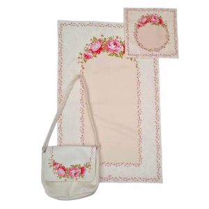 Elegant Yas Islamic Prayer Mat with Matching Bag