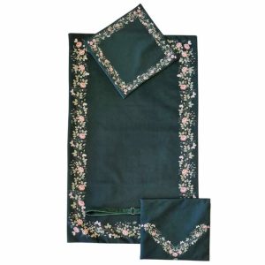 Floral Velvet Prayer Mat Set with Matching Bag – Shokouh Design
