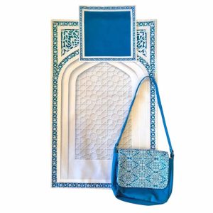 Islamic Prayer Mat & Janamaz Set with Mosque Mihrab Pattern