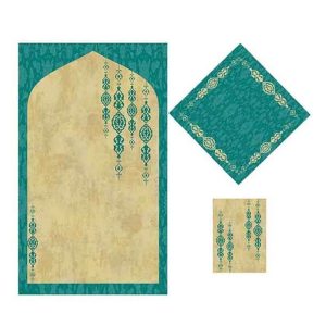 Islamic Prayer Mat Set – Mihrab Mosque Design Velvet Rug