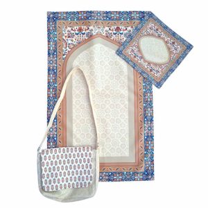Khatam Velvet Prayer Mat Set with Bag – Luxury Muslim Prayer Rug