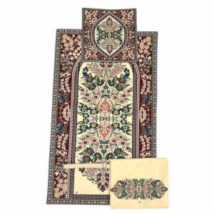 slamic Prayer Mat Set with Carry Bag – Tazhib Velvet Musallah