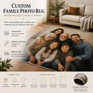 Custom Family Photo Rug – Personalized Carpet
