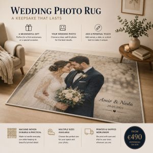 Wedding Photo Printed Rug – Custom Anniversary Gift Ersaly